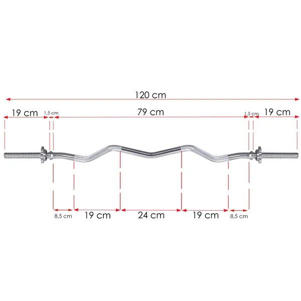 Fitness weight bar Springos FA1050 120 cm 25mm