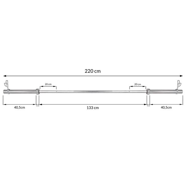 Olympic bar Springos FA1052 220 cm 20 kg