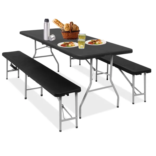 Folding table with 2 benches Springos GF0098 180 x 74 x 74 cm