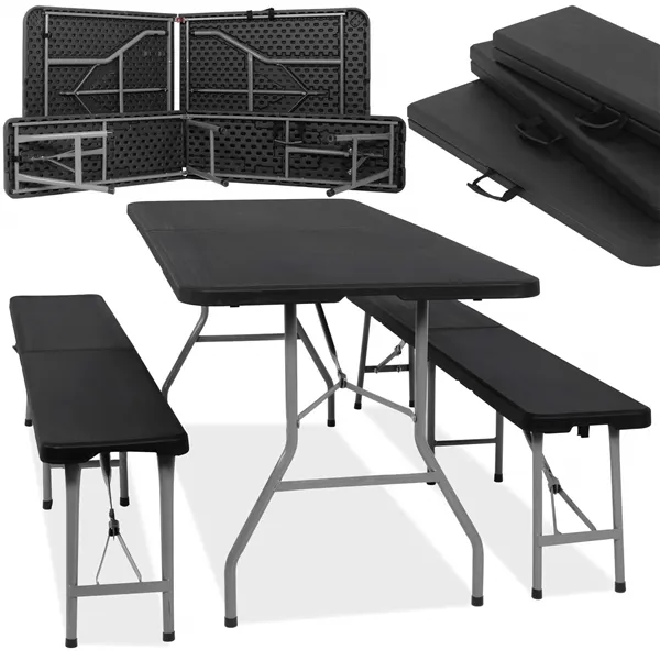 Folding table with 2 benches Springos GF0098 180 x 74 x 74 cm