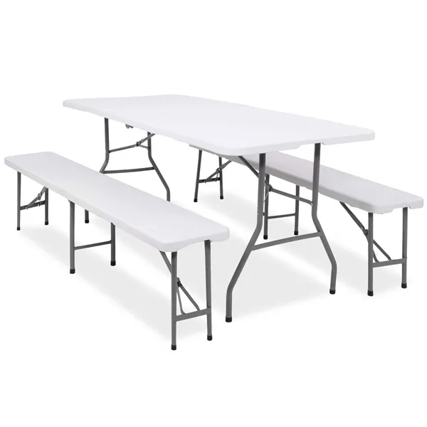 Folding table with 2 benches Springos GF0099 180 x 74 x 74 cm