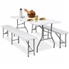 Folding table with 2 benches Springos GF0099 180 x 74 x 74 cm