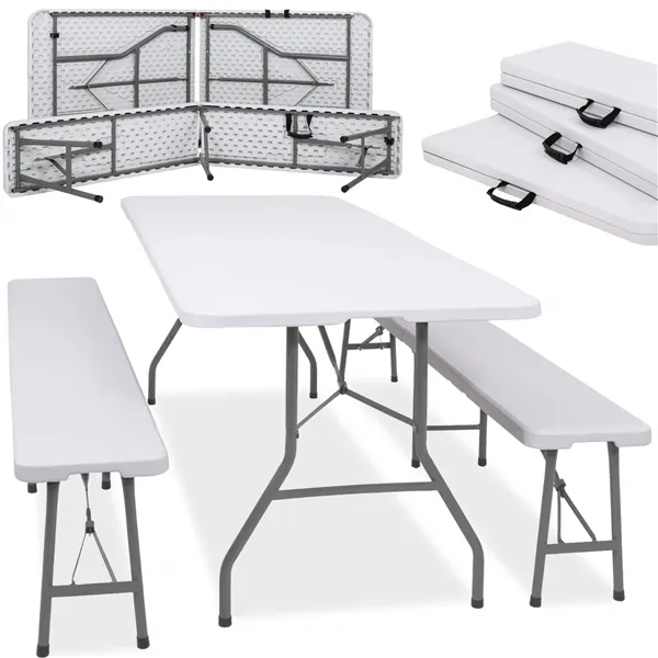 Folding table with 2 benches Springos GF0099 180 x 74 x 74 cm