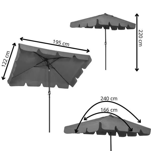 Garden umbrella Springos GU0037 200 X 130 CM