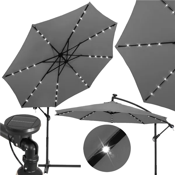 Garden umbrella with solar panel Springos GU0046 300 CM