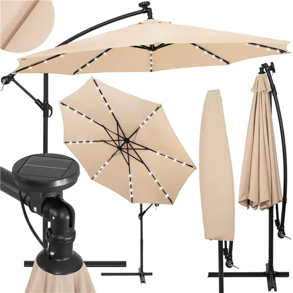 Garden umbrella with solar panel Springos GU0047 300 CM