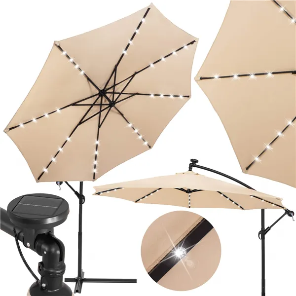 Garden umbrella with solar panel Springos GU0047 300 CM