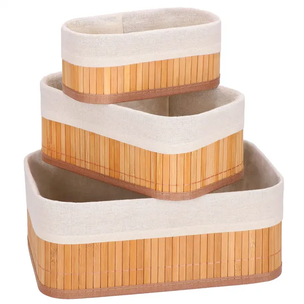 Bamboo organizers for cosmetics Springos HA0152 3 pcs