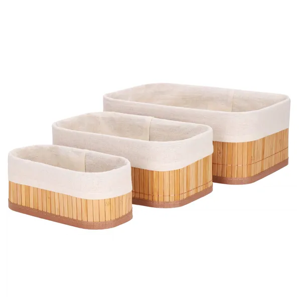 Bamboo organizers for cosmetics Springos HA0152 3 pcs