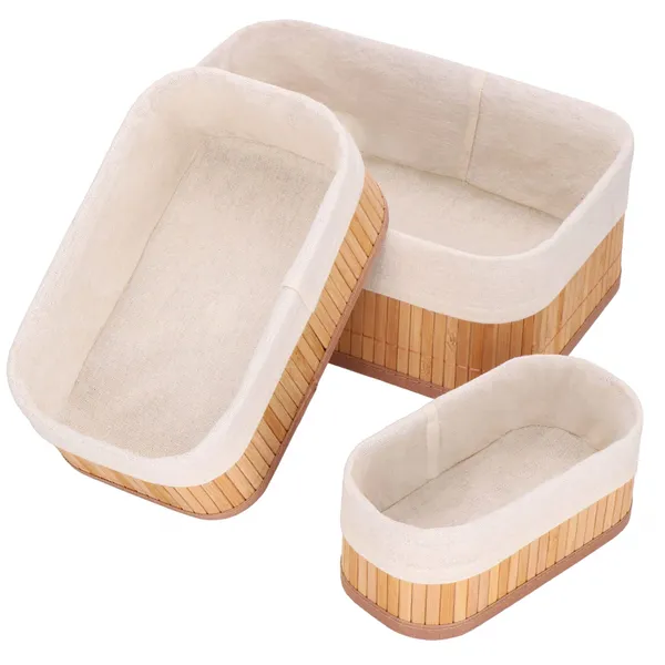 Bamboo organizers for cosmetics Springos HA0152 3 pcs