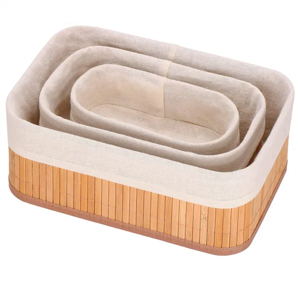 Bamboo organizers for cosmetics Springos HA0152 3 pcs