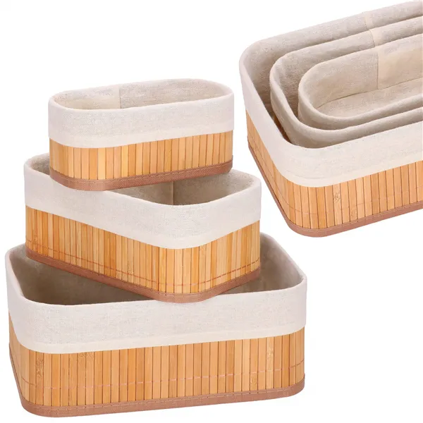 Bamboo organizers for cosmetics Springos HA0152 3 pcs