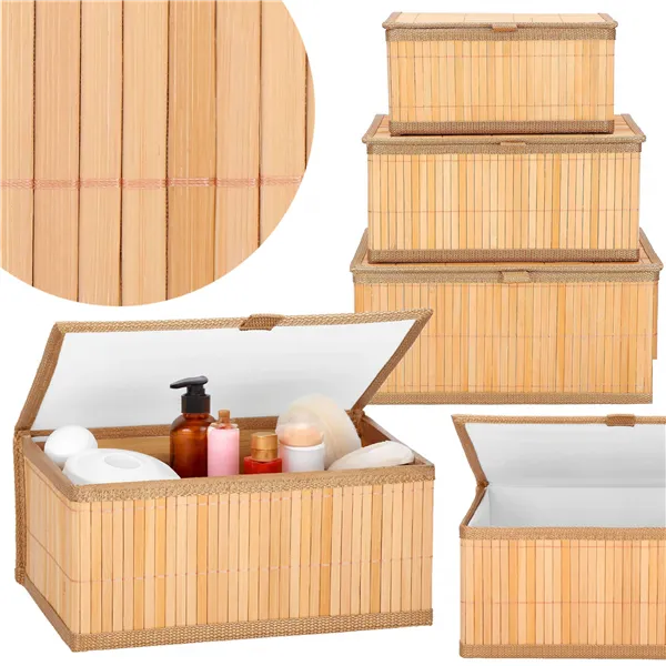 Bamboo organizers for cosmetics Springos HA0153 3 pcs.