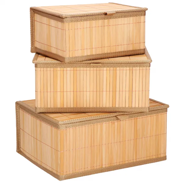 Bamboo organizers for cosmetics Springos HA0153 3 pcs.