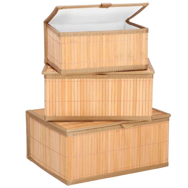 Bamboo organizers for cosmetics Springos HA0153 3 pcs.