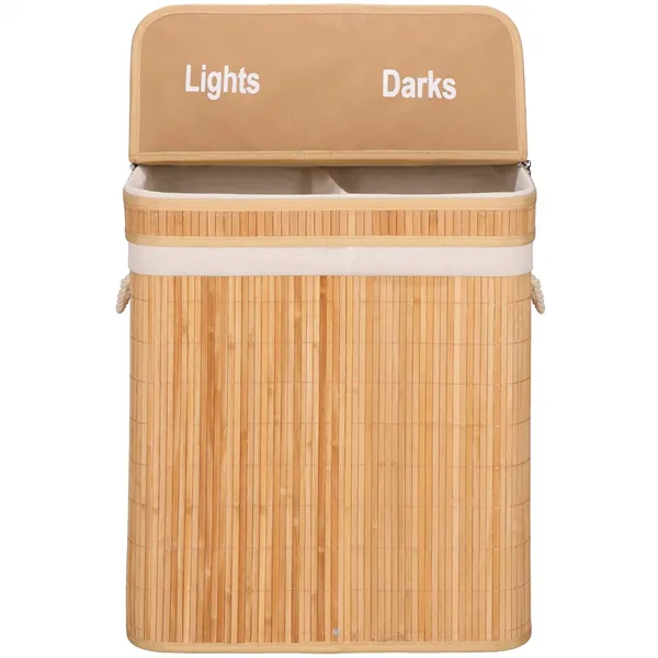 Bamboo laundry basket Springos HA0155 100l