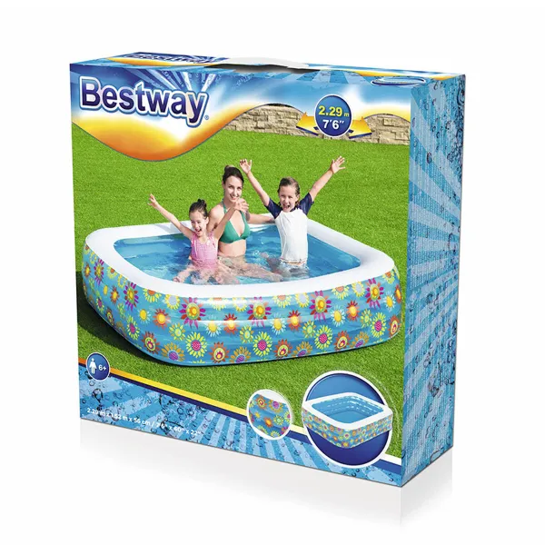 Pripučiamas vaikiškas baseinas Bestway Spalvotas 229 x 152 x 56 cm Gėlėtas