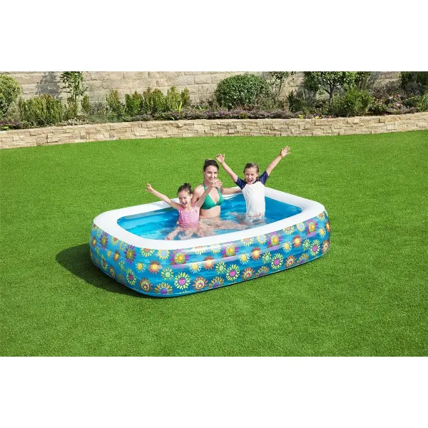 Pripučiamas vaikiškas baseinas Bestway Spalvotas 229 x 152 x 56 cm Gėlėtas
