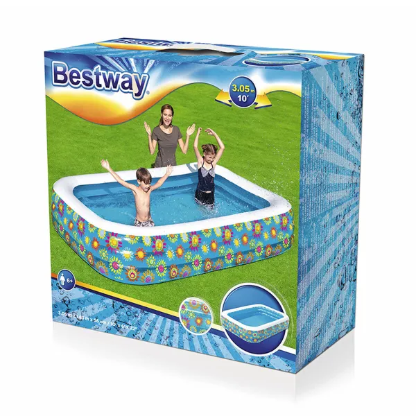 Pripučiamas vaikiškas baseinas Bestway 636 L 254 x 168 x 102 cm Krepšinis