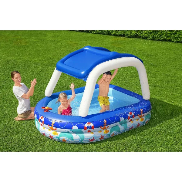 Pripučiamas vaikiškas baseinas Bestway Spalvotas 213 x 155 x 132 cm 175 x 262 x 51 cm Laivas
