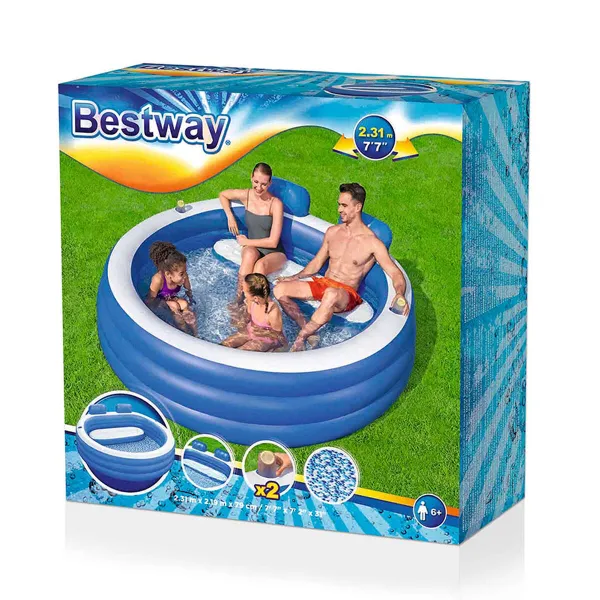 Piepūšamais Baseins Bestway Daudzkrāsains 219 x 231 x 79 cm