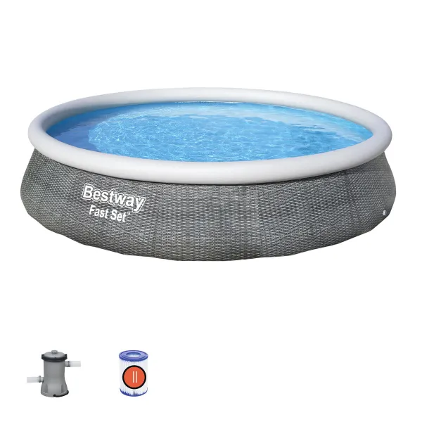 Надувной бассейн Bestway Серый 7340 L 396 x 84 cm