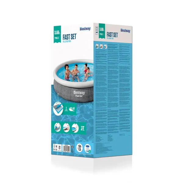 Pripučiamas baseinas Bestway Pilka 5377 L 366 x 76 cm