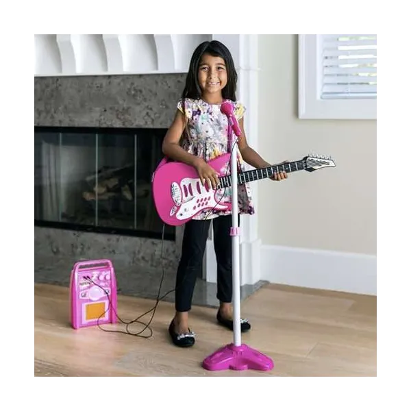 Guitar + microphone + amplifier pink 22407