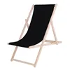 Folding wooden sun lounger Springos DC0001 BL black