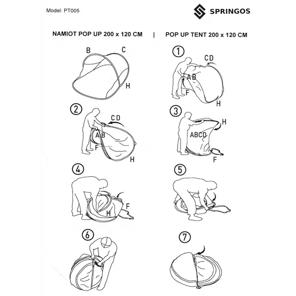 Pop up teltta Springos PT005 200 x 120cm | Osta verkosta — Megaluks