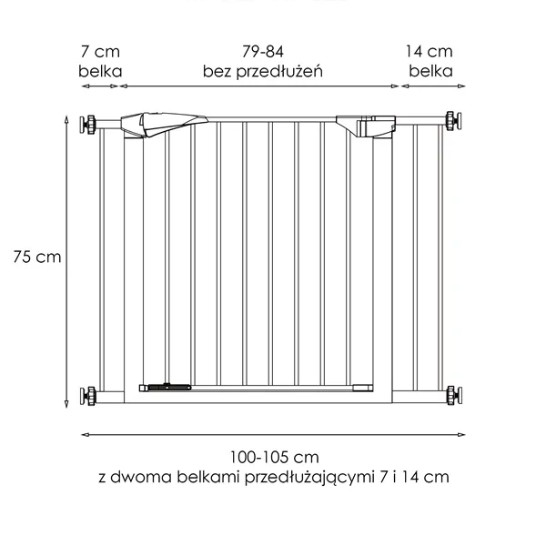 Safety barrier Springos SG0007AB 100-105cm