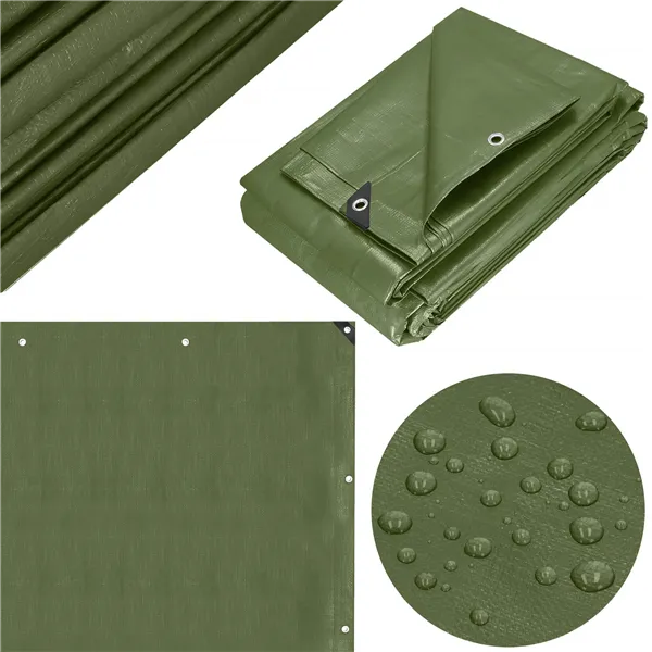 Tarpaulin 6x8m Springos GA2126 120g/m2 thick protective green sheet