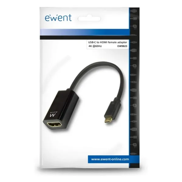 USB-C – HDMI adapteris Ewent EW9823 Juoda 15 cm 4K Ultra HD (1 vnt.)