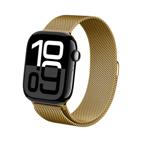 Crong Milano Steel - Stainless Steel Strap for Apple Watch 38/40/41/42 mm (Gold)
