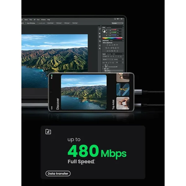 USB uz Lightning Kabelis Ugreen 60126 Melns Pelēks 1 m
