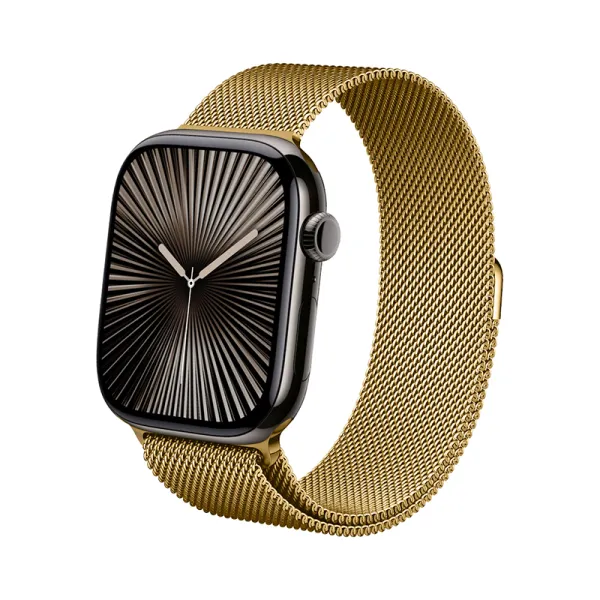 Crong Milano Steel - Stainless Steel Strap for Apple Watch 38/40/41/42 mm (Gold)