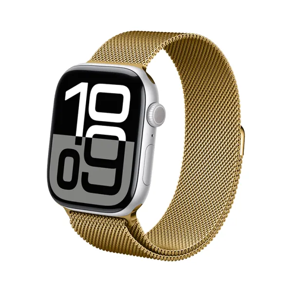 Crong Milano Steel - Stainless Steel Strap for Apple Watch 38/40/41/42 mm (Gold)