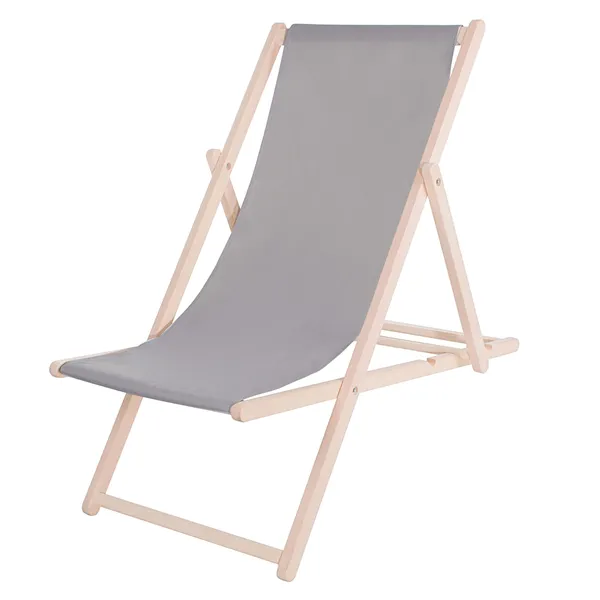 Wooden sun lounger with 3-step adjustment Springos DC0010 OXFORD023