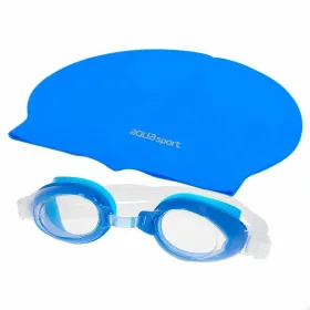 Peldēšanas cepure un brilles AquaSport Rozā Plastmasa 12 gb.