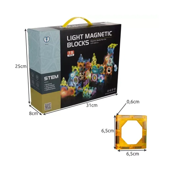 Magnetic blocks - track 77pcs Kruzzel 22684