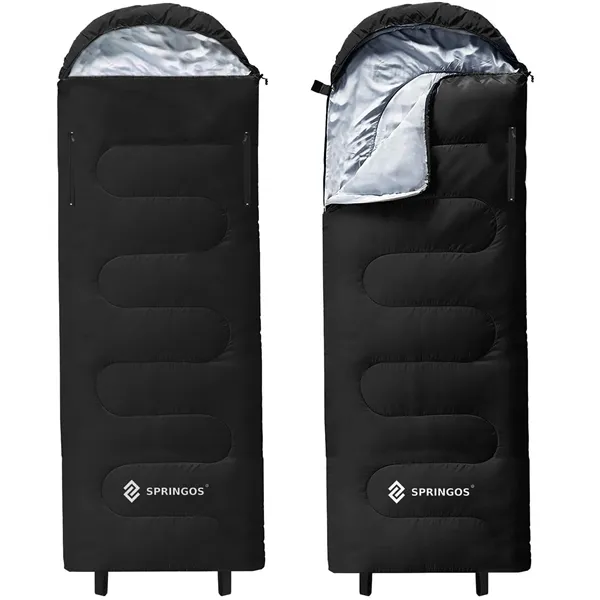 Hiking sleeping bag with hood 2in1 Springos CS0122 220x80 cm