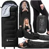 Hiking sleeping bag with hood 2in1 Springos CS0122 220x80 cm