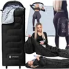 Hiking sleeping bag with hood 2in1 Springos CS0122 220x80 cm