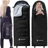 Hiking sleeping bag with hood 2in1 Springos CS0122 220x80 cm