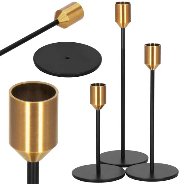 Metal candlesticks on high legs Springos HA7470