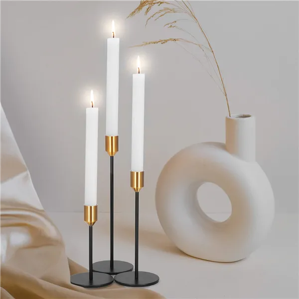 Metal candlesticks on high legs Springos HA7470