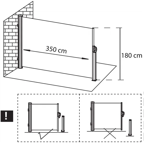 Side awning Springos AW0005 350 X 180 CM