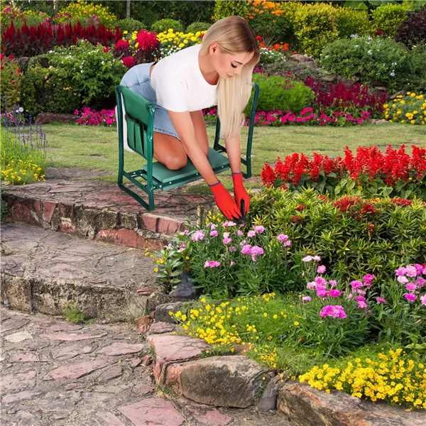 Garden chair for weeding with a toolbox Springos GA0202