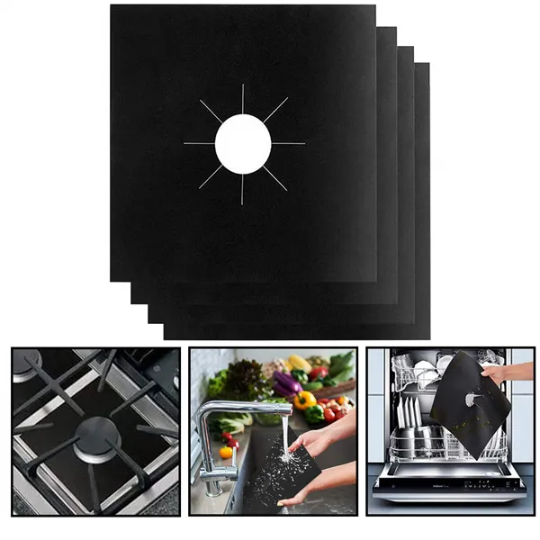 Gas stove mat Springos KI0115 4pcs black burner cover