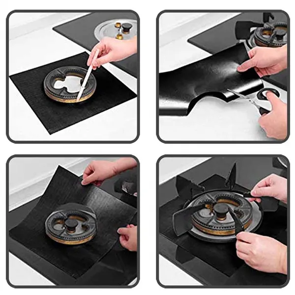 Gas stove mat Springos KI0115 4pcs black burner cover